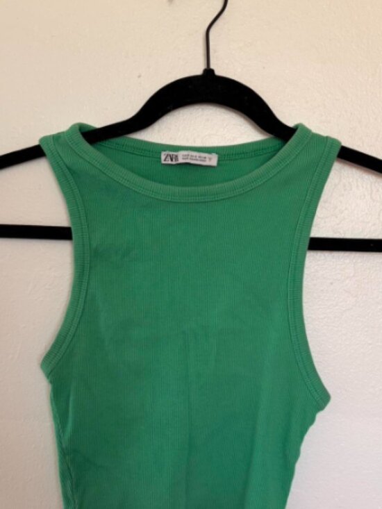 Zara Tops - Zara Women's Green Crop-top